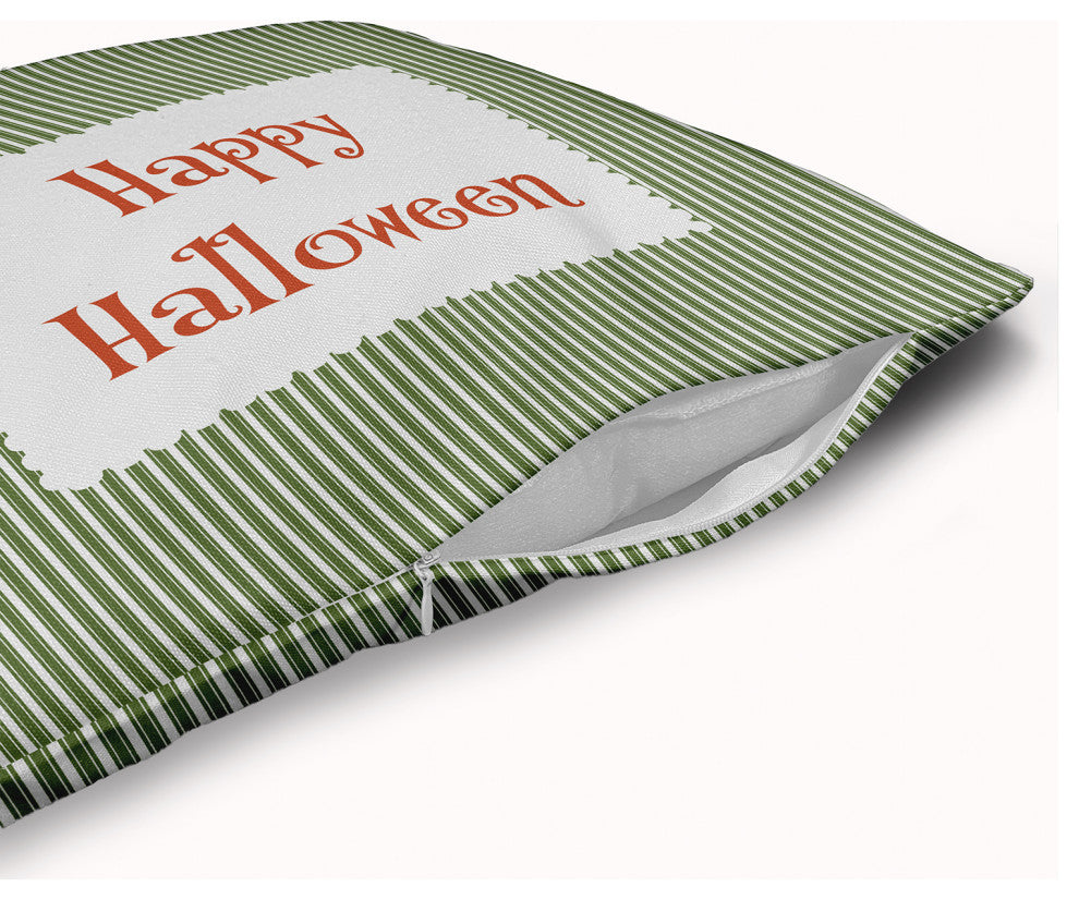 Happy Halloween Ticking Accent Pillow With Removable Insert, Scallion, 20"x20"