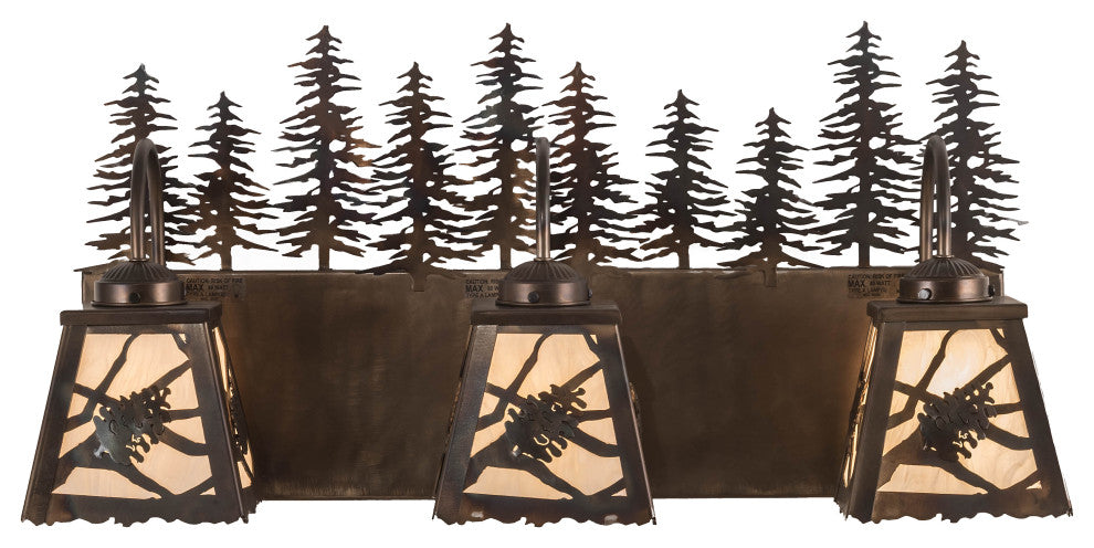 28 Wide Spruce Pine 3 Light Vanity Light