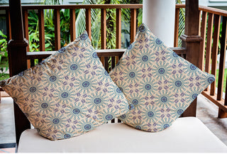 20" x 20" Sun Tile Indoor/Outdoor Polyester Throw Pillow, Autumn Blue