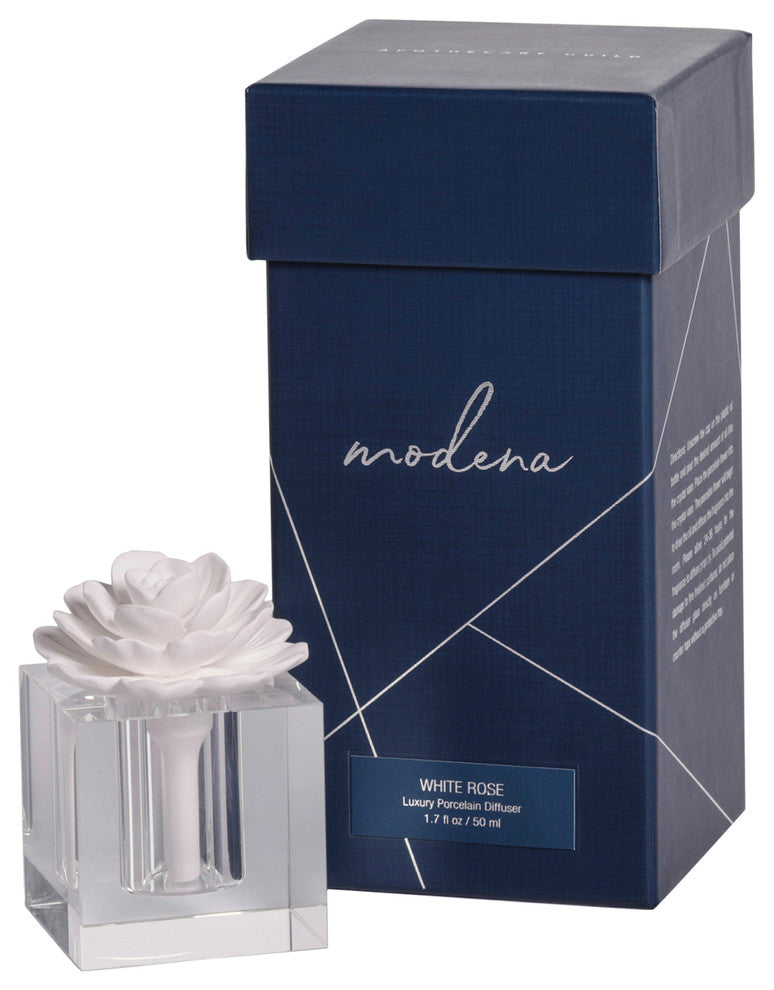 Modena Small Porcelain Diffuser, White Rose