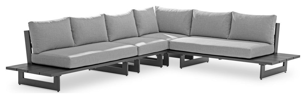Maldives Grey Water Resistant Fabric Outdoor Patio Modular Sectional