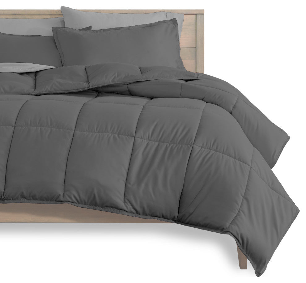 Bare Home 7-Piece Full & Full XL Bed-in-a-Bag, Gray, Light Gray, Full