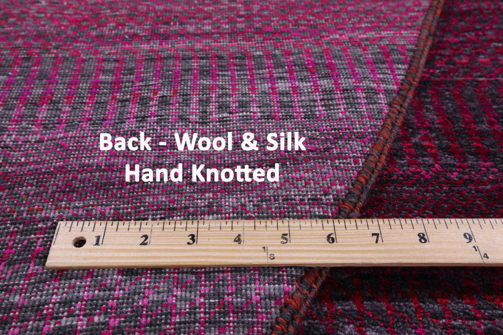 12' Round Wool & Silk Hand Knotted Super Savannah Gabbeh Rug - Q13054