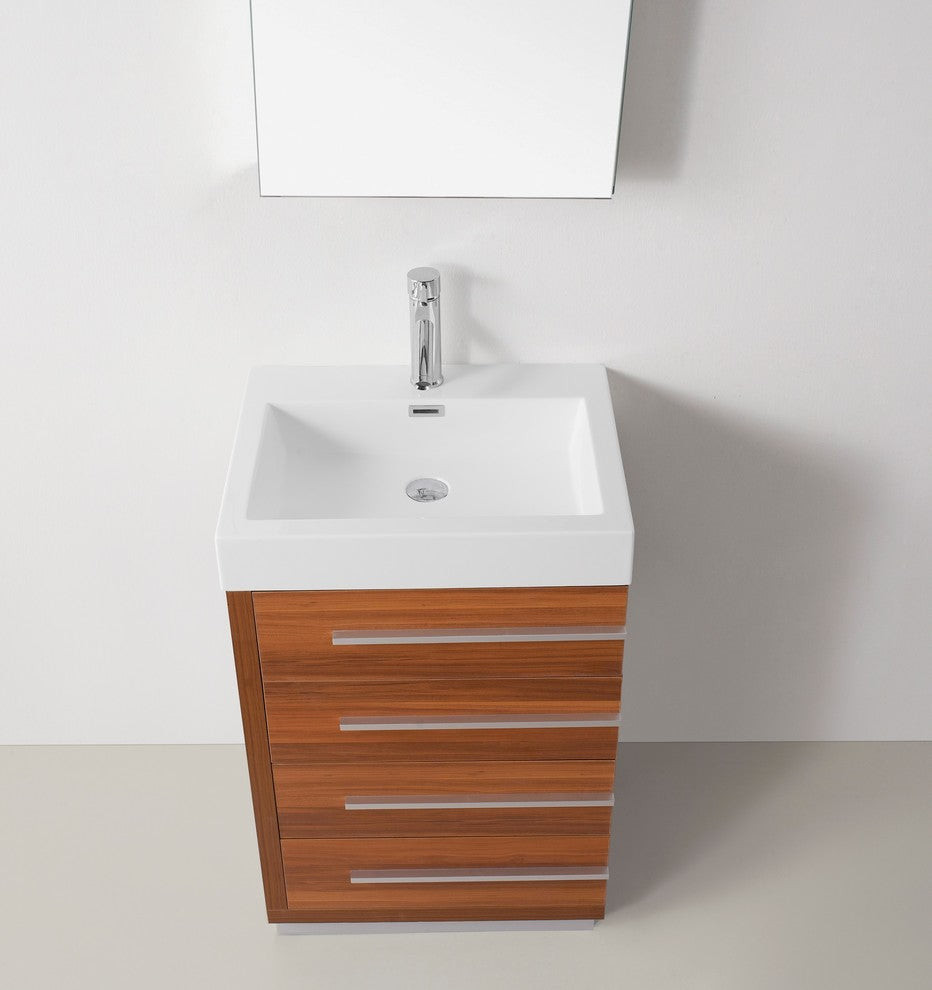 Bailey 24" Single Bathroom Vanity Set, Plum Tree Wood, Brushed Nickel
