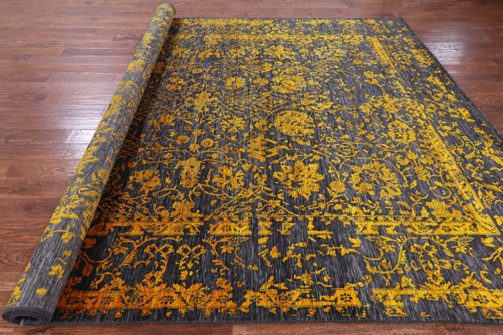 Wool and Silk Persian Hand Knotted Rug 8' 11" X 12' 1" Q8564