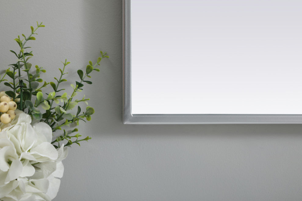 Metal Frame Arch Mirror 36X36 Inch, Silver