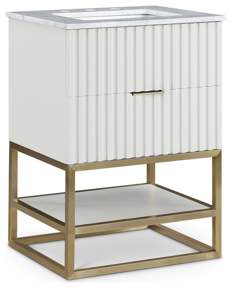 Monad Bathroom Vanity, White, 24" Wide