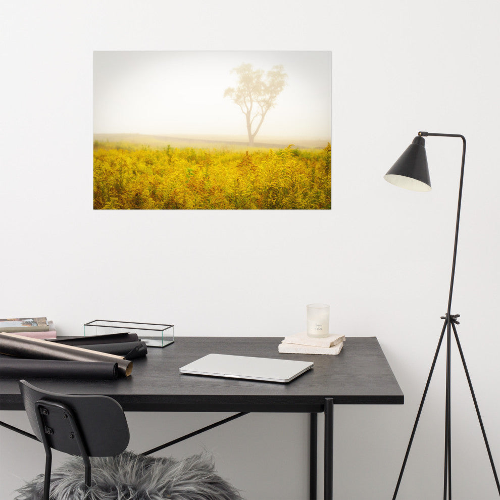Dreams of Goldenrod and Fog Landscape Photo Unframed Wall Art Print, 24" X 36"