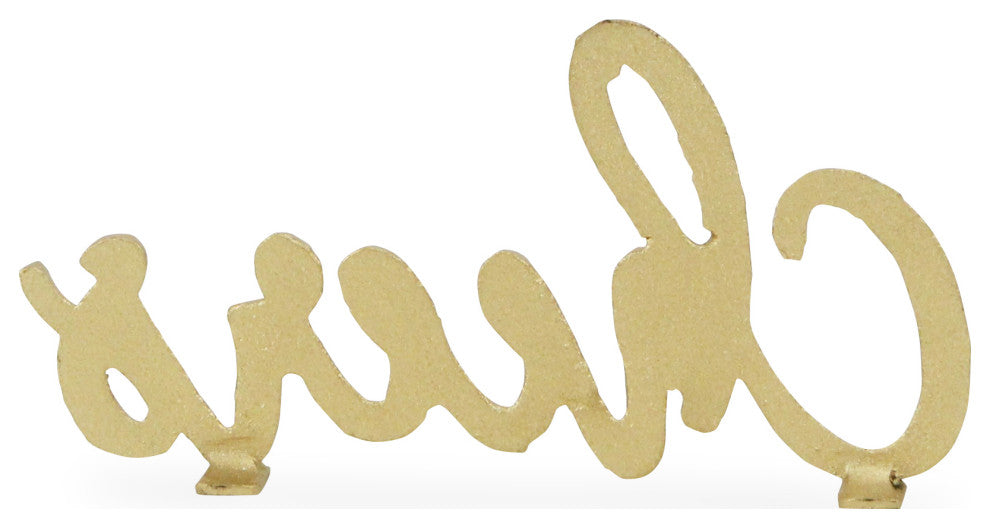 Golden Cast Iron "Cheers" Table Decor