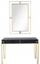 Modern Black and Gold Console Table and Mirror Set