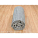 Coin Gray Wool Hand Loomed Modern Striae Design Square Oriental Rug 12'x12'