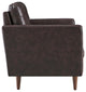 Exalt Tufted Vegan Leather Loveseat, Brown
