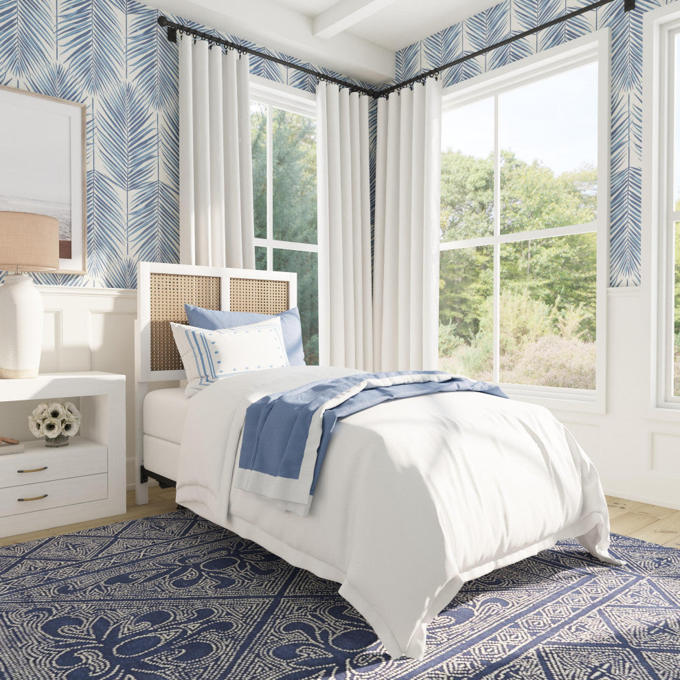 Hillsdale Serena Wood and Natural Cane Panel Twin Headboard