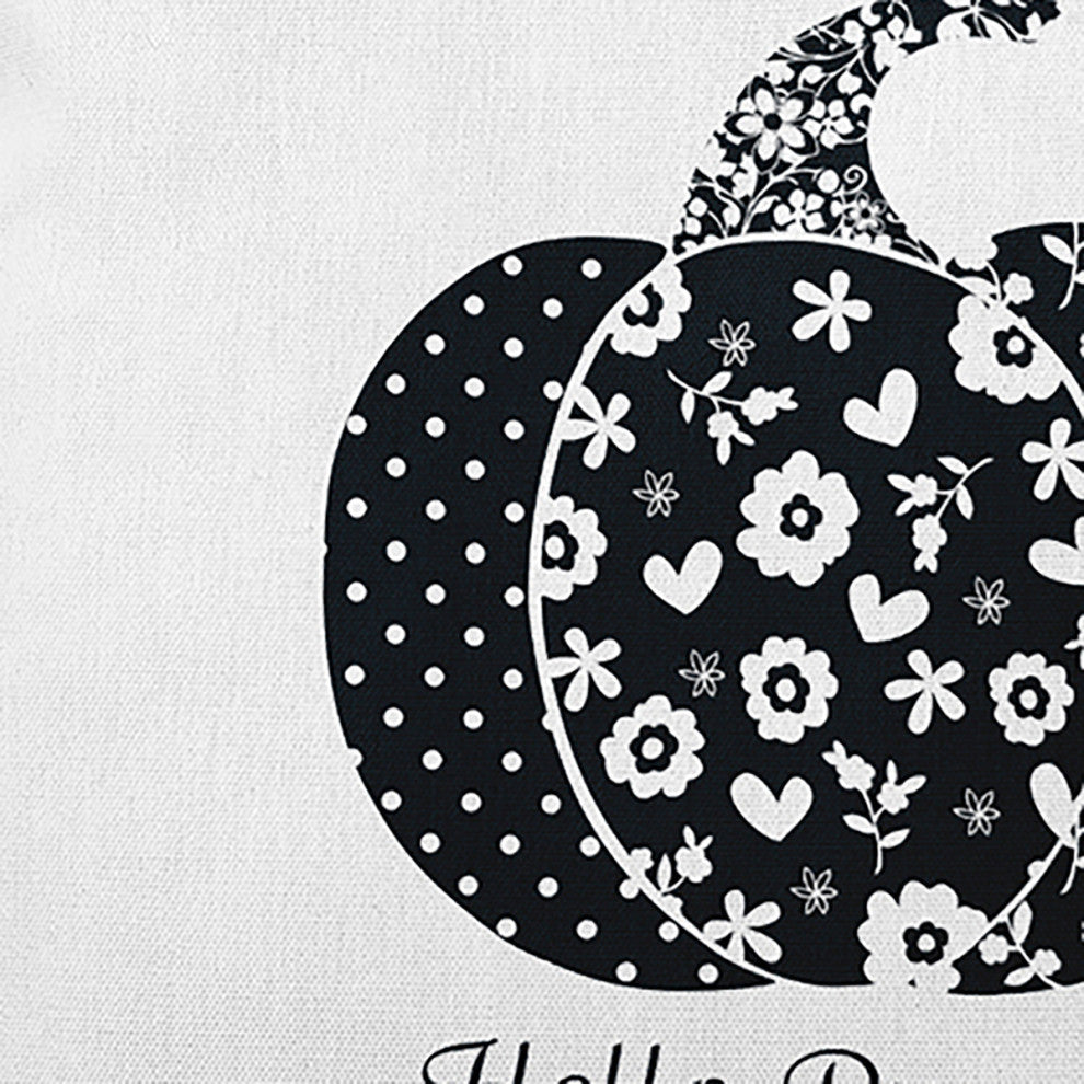 Hello Pumpkin Accent Pillow, Black, 18"x18"