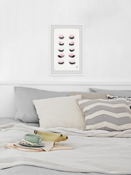"Rows of Lashes" Framed Painting Print, 12"x18"