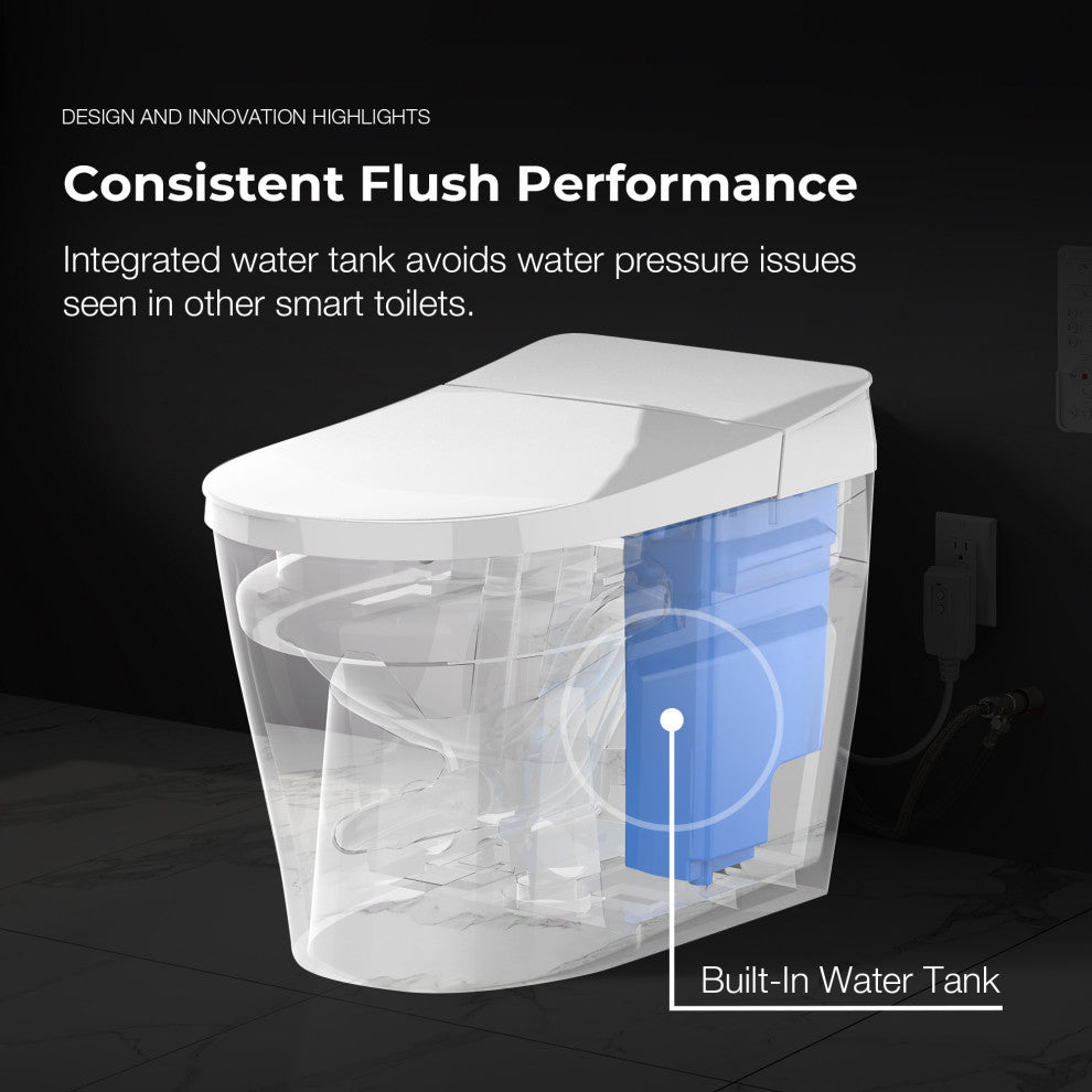 Ove Ella Dual-Flush Smart Bidet Toilet With Built-in Tank