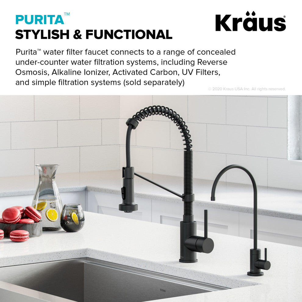 Purita Drinking Water Dispenser Beverage Kitchen Faucet, Matte Black