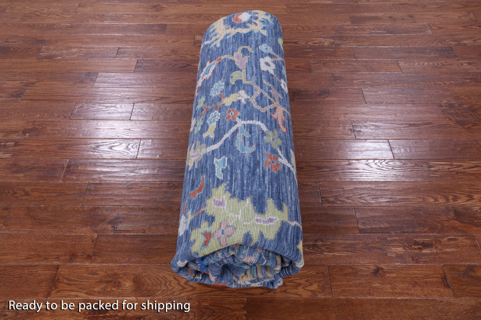 12' Square Hand Knotted Turkish Oushak Wool Rug - Q13343