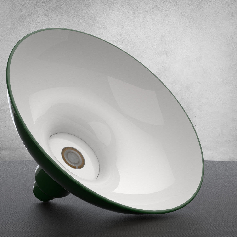 8in. Green Gooseneck Barn Light with Chic Arm