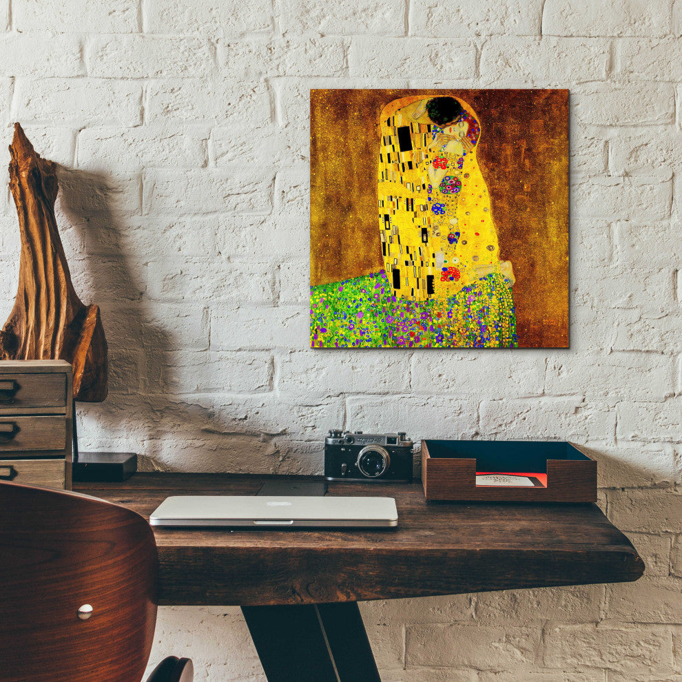 Epic Art ''The Kiss'' by Gustav Klimt, Acrylic Glass Wall Art, 12"x12"