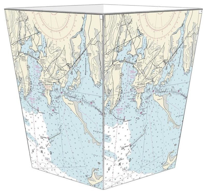 WB2520 - Stonington Nautical Chart Wastepaper Basket