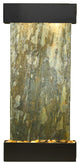 Cascade Springs Water Fountain, Natural Green Slate, Blackened Copper, Square