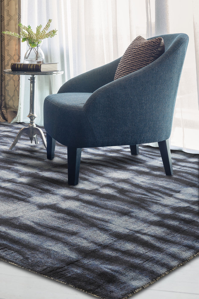 Navy Resist Contemporary Modern Area Rug, 7'6"x9'6"