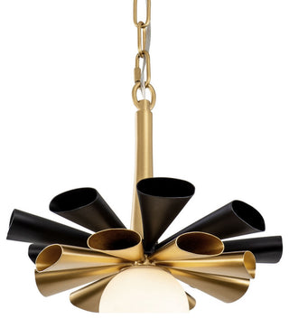 Daphne LED Pendant, Matte Black/French Gold