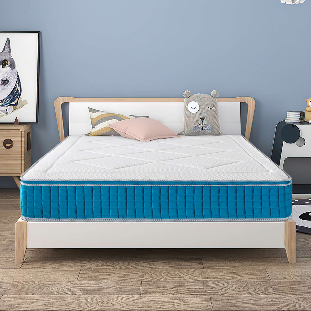 13"? Medium Euro Top Gel Memory Foam Cooling Hybrid Mattress, Queen