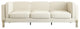 95'' Velvet Square Arm Sofa with Gold Leg, Beige