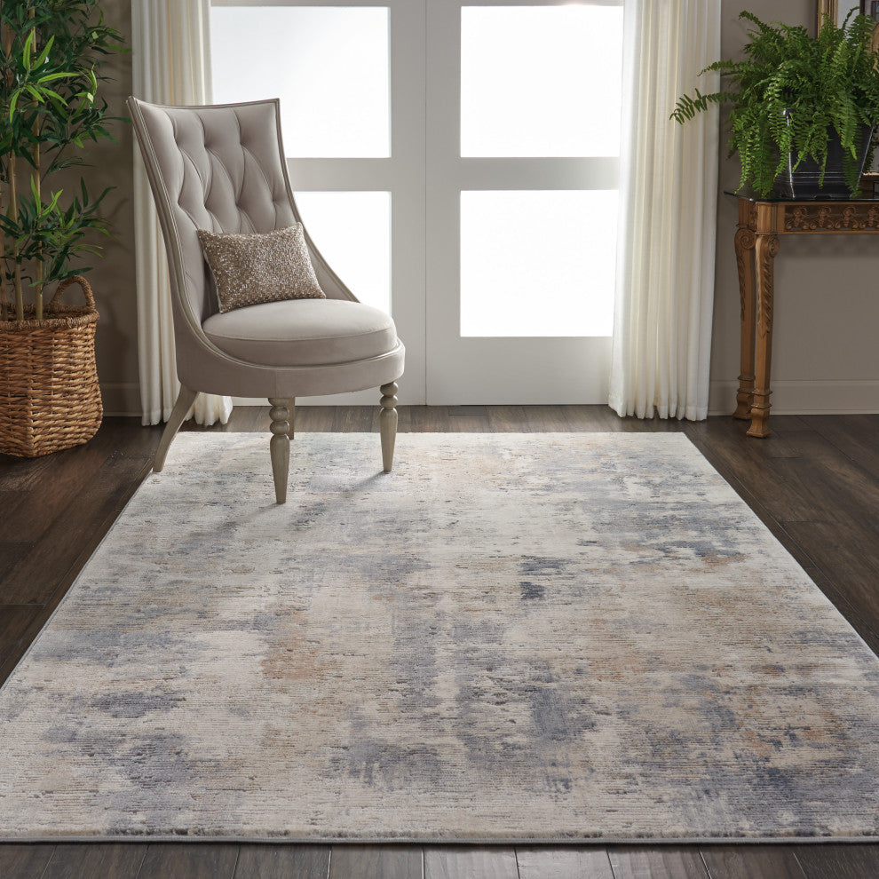 Nourison Rustic Textures 7'10" Round Beige/Grey Modern Indoor Area Rug