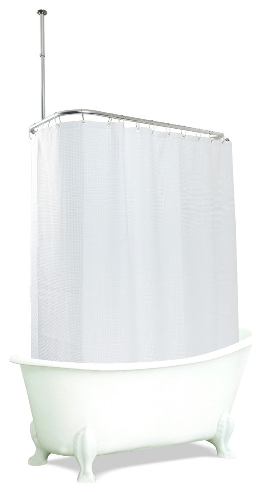 Utopia Alley Waffle Weave Shower Curtain With 36 Hooks Set, 180 x 70 inch , White