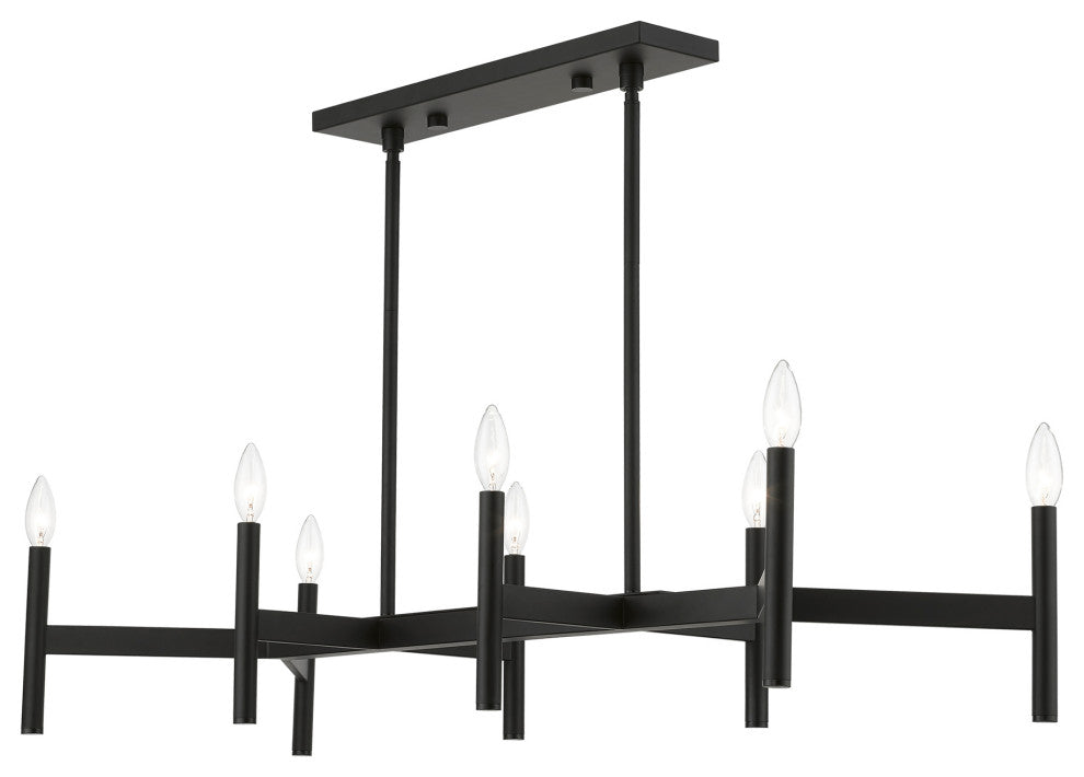 Livex Lighting Black 8-Light Linear Chandelier
