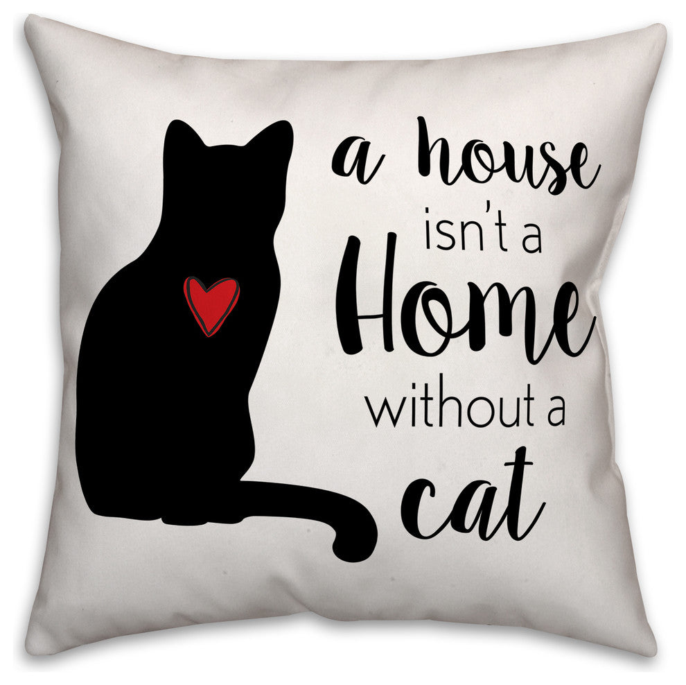 House Home Cat 20x20 Spun Poly Pillow