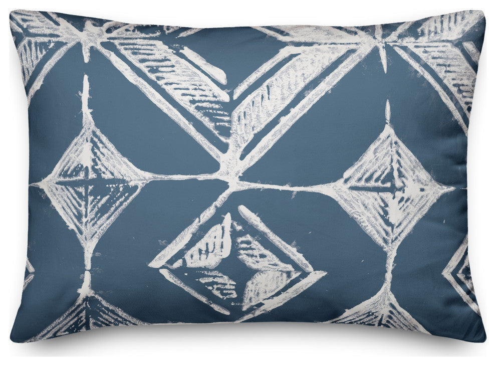 Blue Diamond Pattern 14x20 Spun Poly Pillow