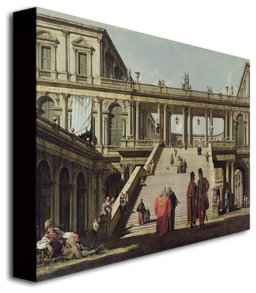 'Castle Courtyard, 1762' Canvas Art by Canaletto