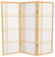 4' Tall Double Cross Shoji Screen, Natural, 3 Panels