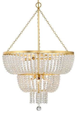 Crystorama Lighting Group 610 Rylee 8 Light 25"W Crystal - Antique Gold