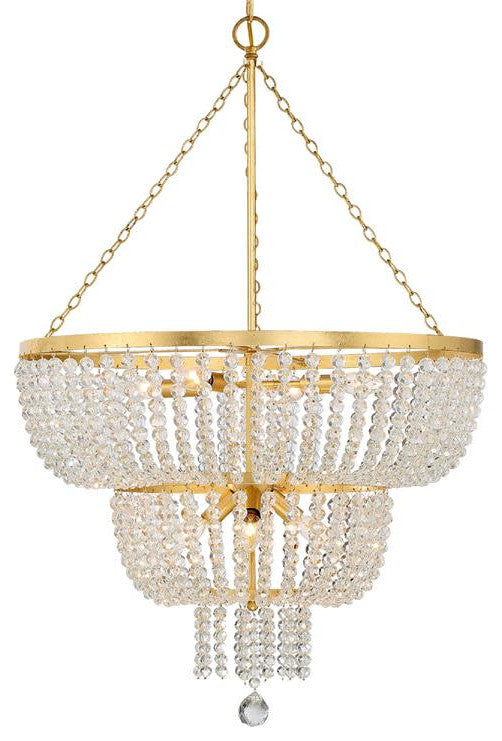 Crystorama Lighting Group 610 Rylee 8 Light 25"W Crystal - Antique Gold