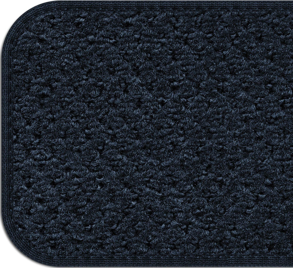 Skid-Resistant Carpet Stair Treads, Navy Blue, Set of 15, 8"x30"