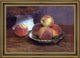Henri FantinLatour Bowl of Peaches Framed Premium Canvas Print, 16"x24"