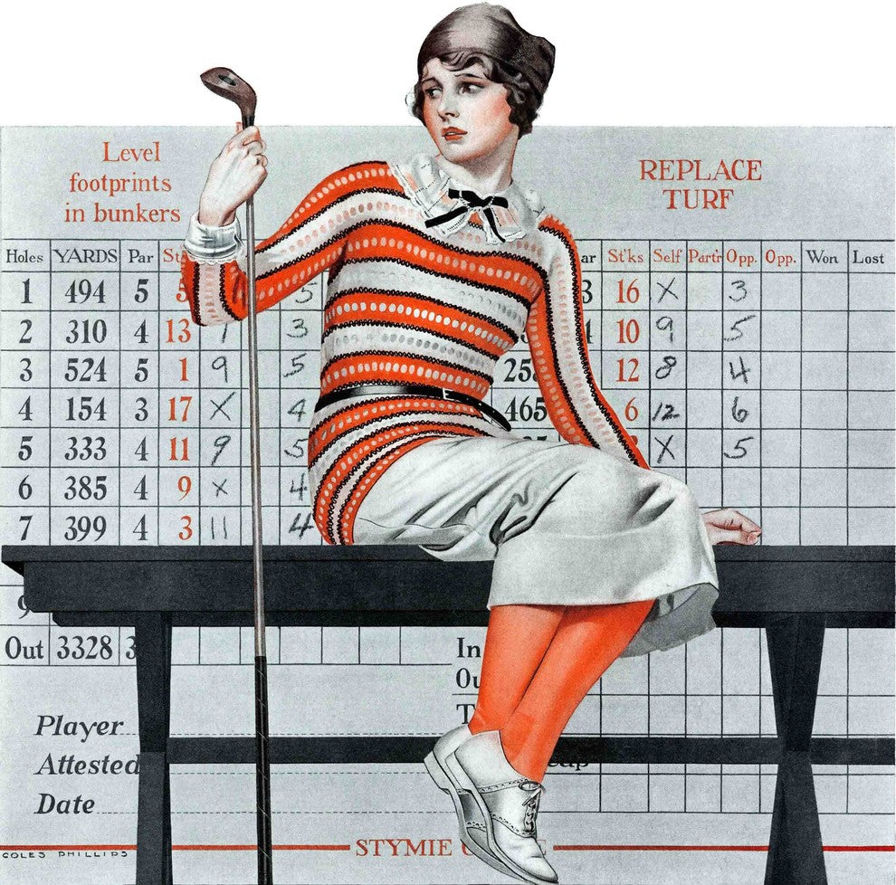 "Novice Golfer" Painting Print on Canvas by Coles Phillips