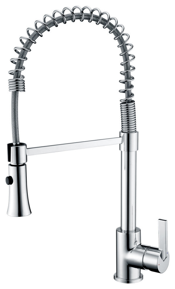 Luxier KTS13-T Single-Handle Pull-Down Sprayer Kitchen Faucet, Chrome