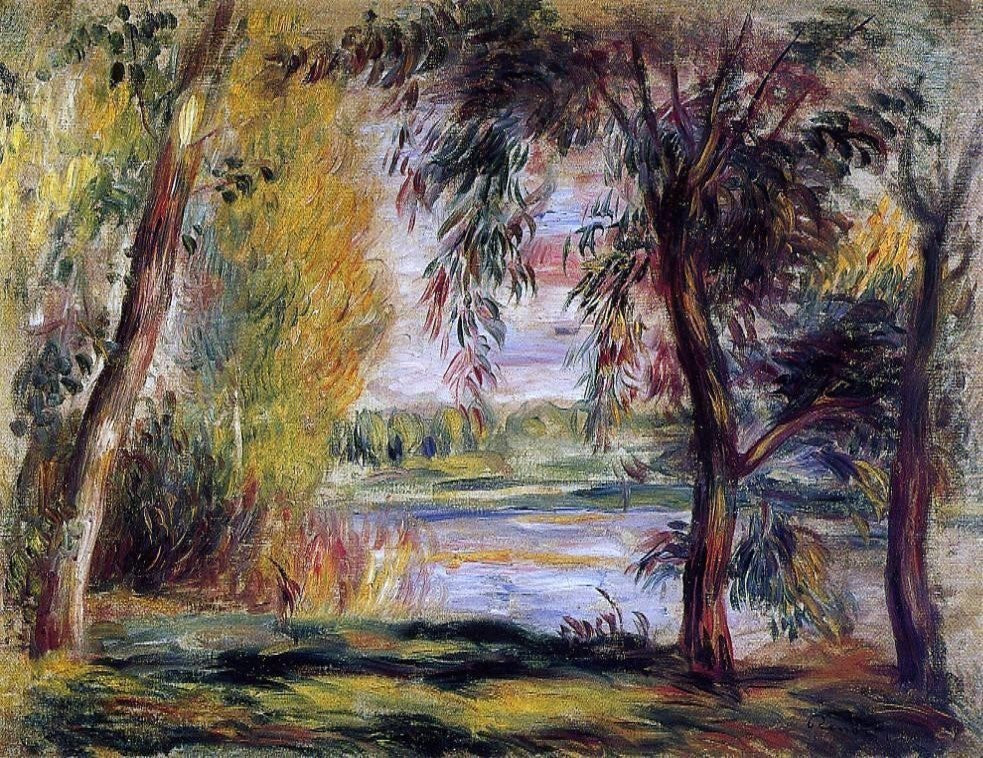 Pierre Auguste Renoir Trees by the Water Wall Decal
