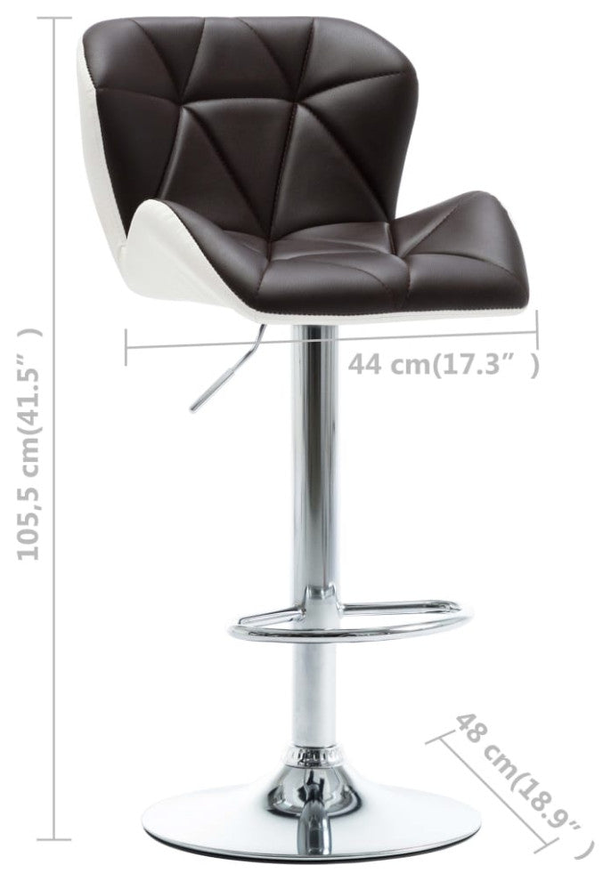 vidaXL Bar Stool Brown Faux Leather