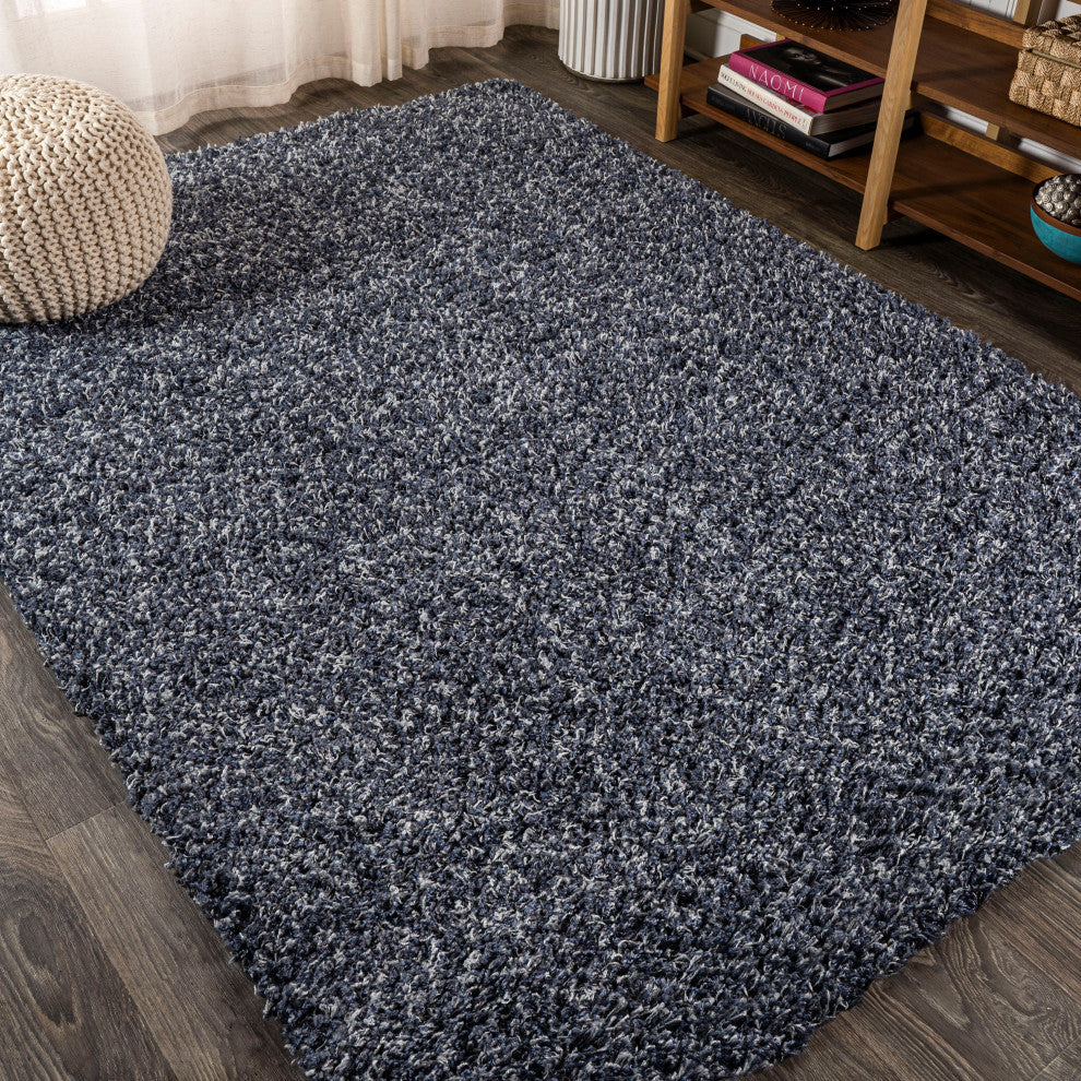 Mercer Shag Plush Area Rug, Denim Blue, 3 X 5