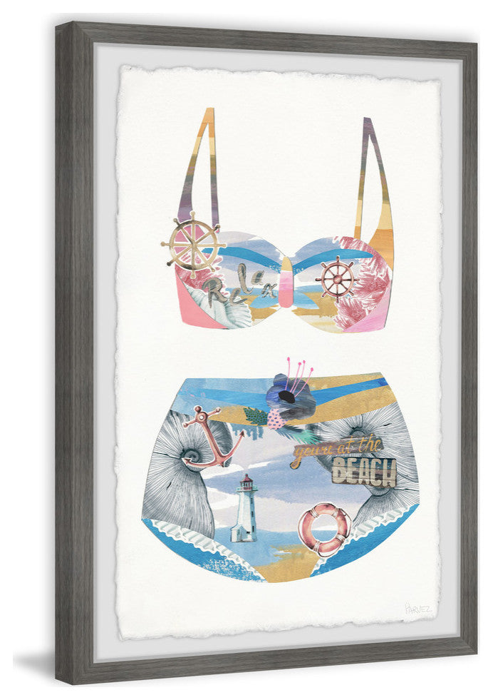 "You're at the Beach Swimsuit" Framed Painting Print, 20"x30"