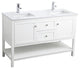 54" Double Bathroom Vanity, White