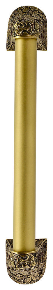 Florid Leaves Appliance Pull, Antique Brass, 14", Plain
