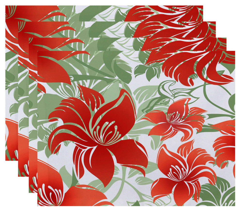 Tree Mallow, Floral Print Placemat, Orange